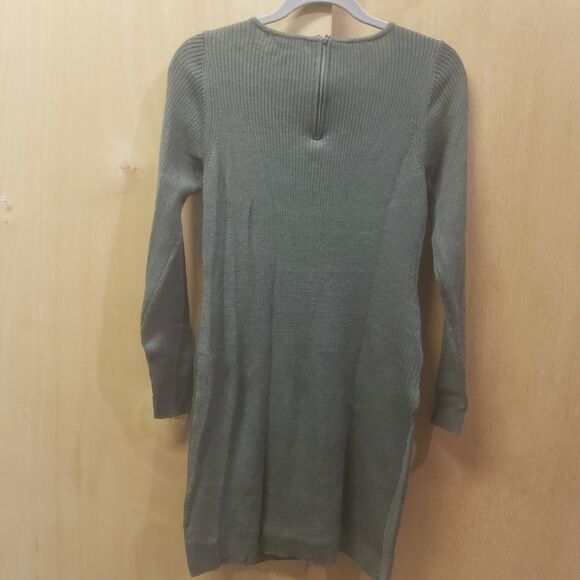 Design History Women's Merino Wool Zipper Detail Sweater Dress
Green HeatherSz M - Picture 4 of 5